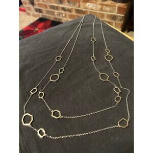 Ann Taylor Geometric double strand Necklace
